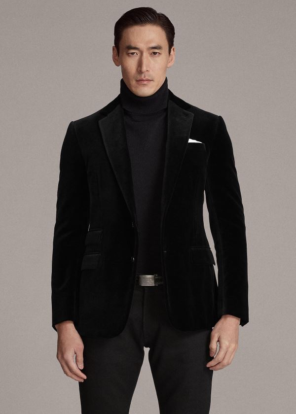 Blazer Ralph Lauren Hombre Negros - Kent Velvet - FPTXK6417